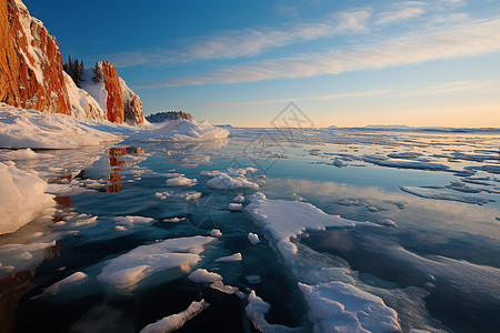 海面上的冰层背景图片