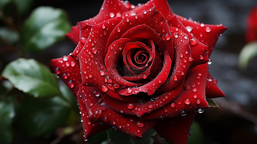 花园里盛开的红玫瑰图片
