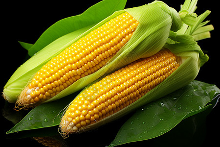 新鲜玉米上的背景图片