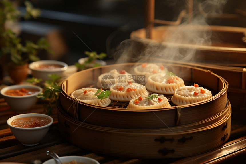 笼子里烹饪的面食图片