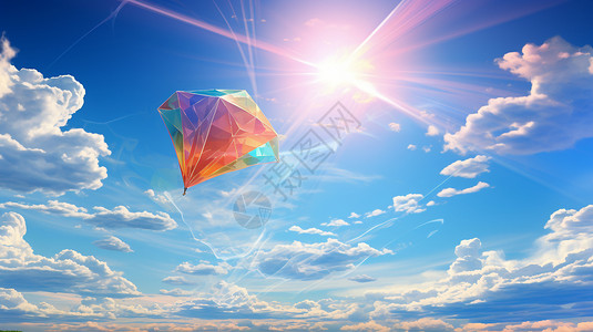 天空中飞翔的五彩风筝图片