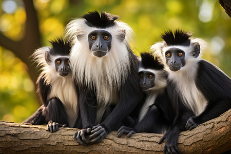 树上的猴群可爱猴群高清图片