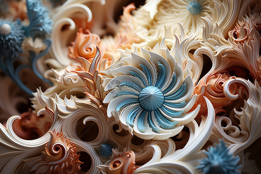雕刻的贝壳艺术品图片