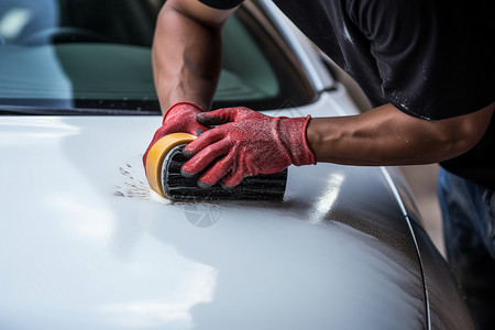 油漆保养修复和保养汽车背景