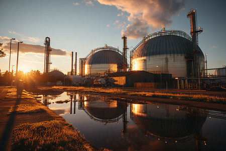 户外的工业沼气厂图片