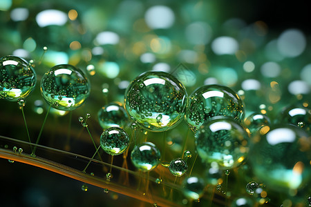 气体反应器的绿色气泡高清图片