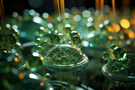 生物气体反应器中的绿色气泡设计图片