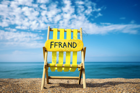 阳光沙滩旁的椅子背景图片