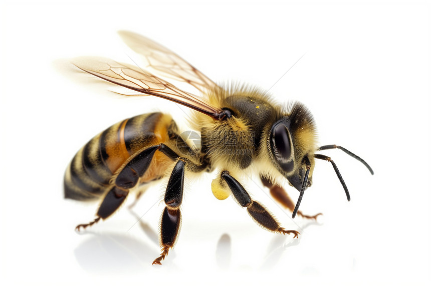 白色背景中的昆虫蜜蜂图片