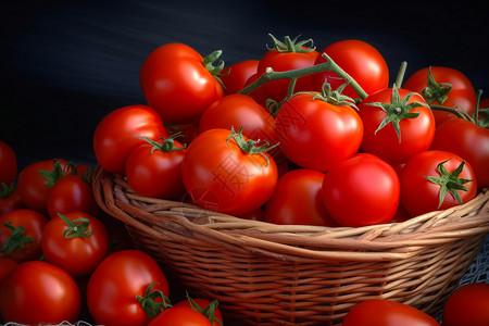 篮子里健康的番茄背景图片
