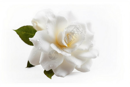 新鲜的白色花朵背景图片