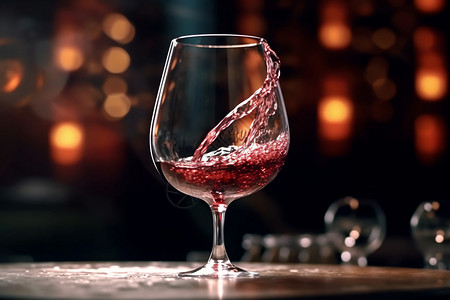 优雅杯子中的红酒高清图片