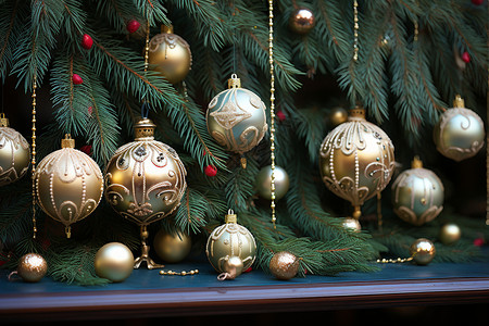 圣诞装饰物品五美味的装饰物背景