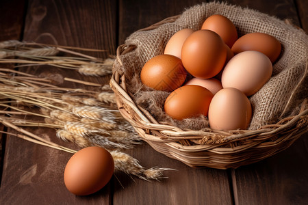 篮子里营养的鸡蛋图片