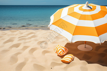 沙滩太阳伞毯子海边的太阳伞背景