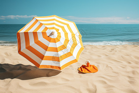 沙滩太阳伞户外海滩上的遮阳伞背景