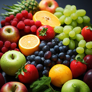 多样品种的新鲜水果图片