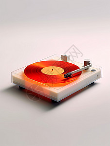 橙色的唱片机图片