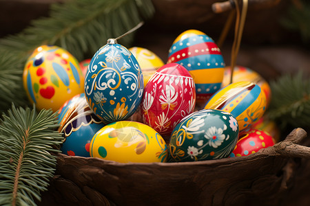 彩绘鸡蛋彩绘的艺术鸡蛋背景