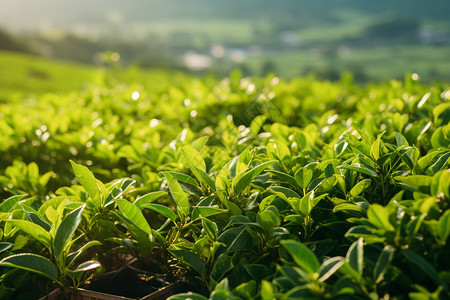 种植的新鲜茶叶图片