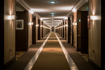 酒店宽敞的走廊背景图片