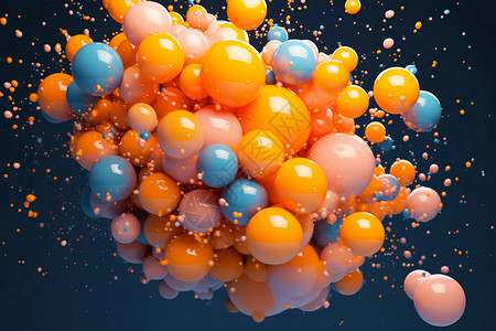 多彩气泡漂浮漂浮的气球插画设计图片