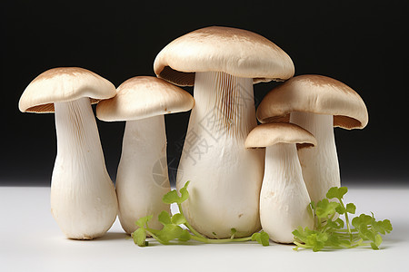 新鲜采摘的素食蘑菇图片