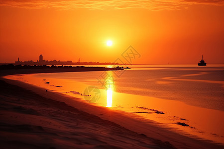 日出时分的海滩图片