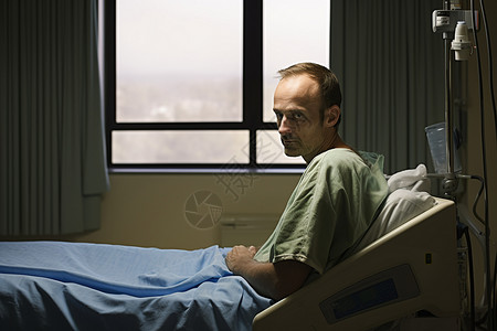 医院病房中的病人图片