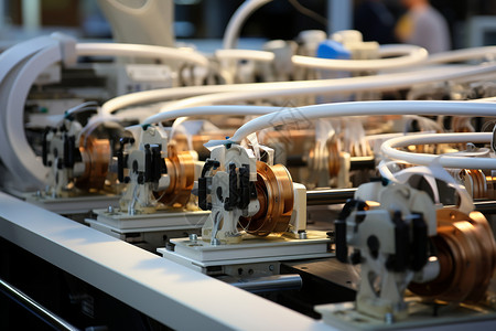 自动化织造工厂中的机器图片