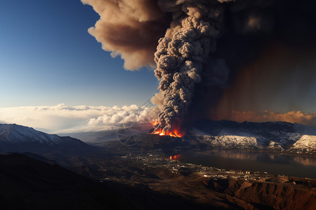 火焰喷发城市的火山喷发背景