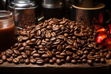 磨咖啡的烘焙咖啡图片