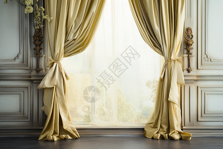 室内的复古窗帘图片