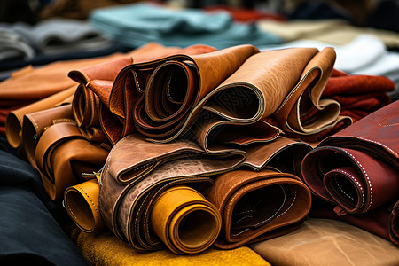 皮革制作手工制作的皮质材料背景