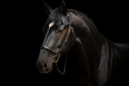 黑色的马背景图片