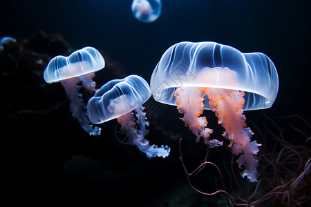 游动的水母背景图片