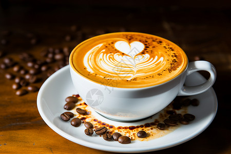 咖啡爱心咖啡杯子陶瓷高清图片