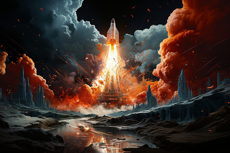宇宙火箭飞行器背景图片