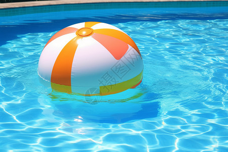 游泳池里漂浮的球背景图片