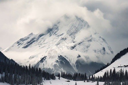 雪山和苍翠图片