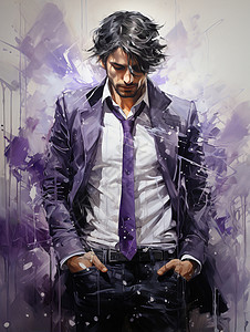 紫色涂鸦男士背景图片