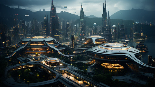 科技感建筑城市背景图片