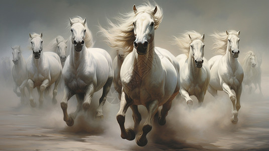 苍白的马匹插画