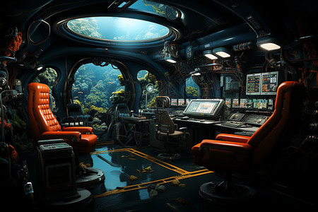 潜艇内部水下潜航舱设计设计图片