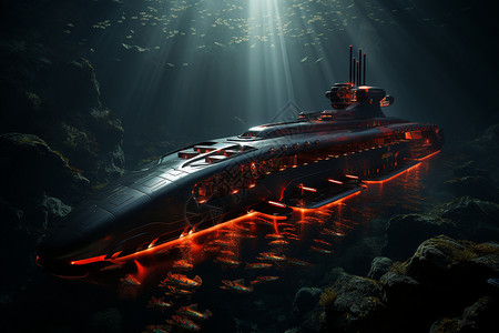 流线型的潜艇外壳图片