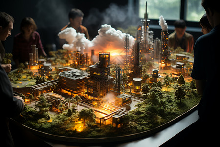 焚烧厂环保和垃圾处理厂模型设计图片