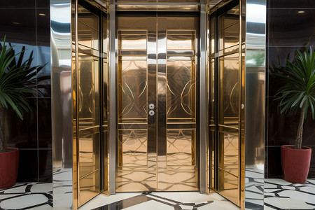玻璃电梯门背景图片