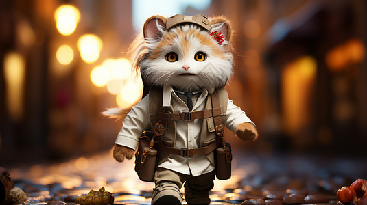 可爱小衣服一个帅气的猫设计图片