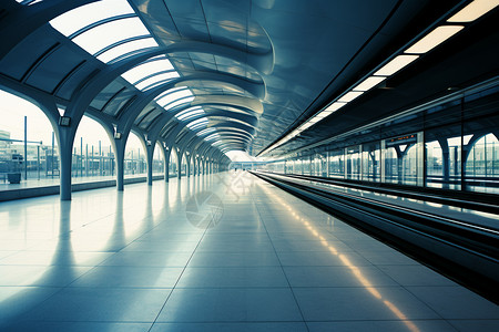 现代高架铁路站图片