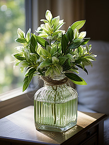 玻璃花瓶里的花卉图片
